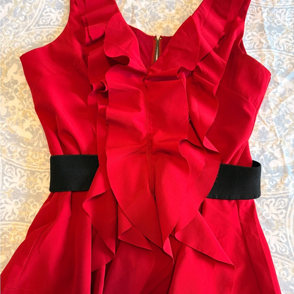 Alythea Vibrant Red Ruffled Blouse - Picture 10 of 16